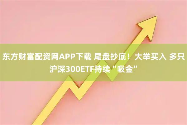 东方财富配资网APP下载 尾盘抄底！大举买入 多只沪深300ETF持续“吸金”